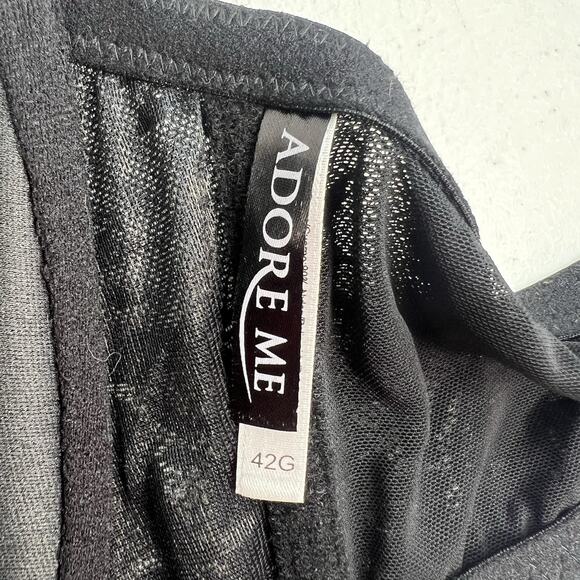 Adore Me 42G Bra Black Lined Front Closure Underwire Racerback Lace Detail NEW - Picture 12 of 15